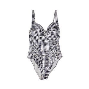 One Piece Swimsuit Size XL Built-In Bra Support Padding Navy And White